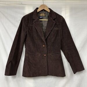 Vintage ATB Women's Large (runs Small) Brown Corduroy Blazer Buttons Elbow Patch